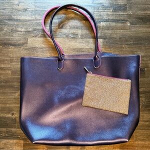 Bath & Body Works Purple Tote with Pink Handles